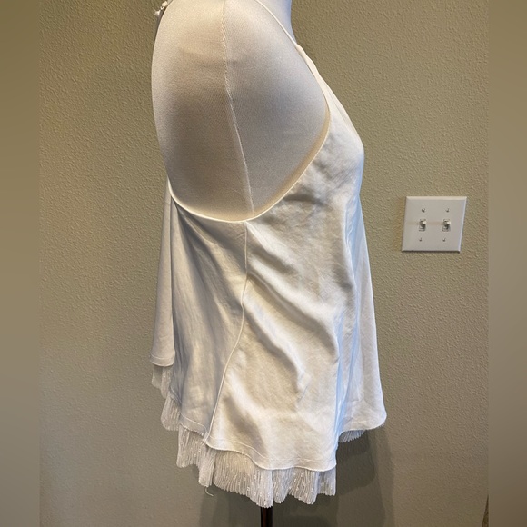 Free people Tulle satin camisole White dot layered adjustable strap Sz Small - Picture 4 of 7